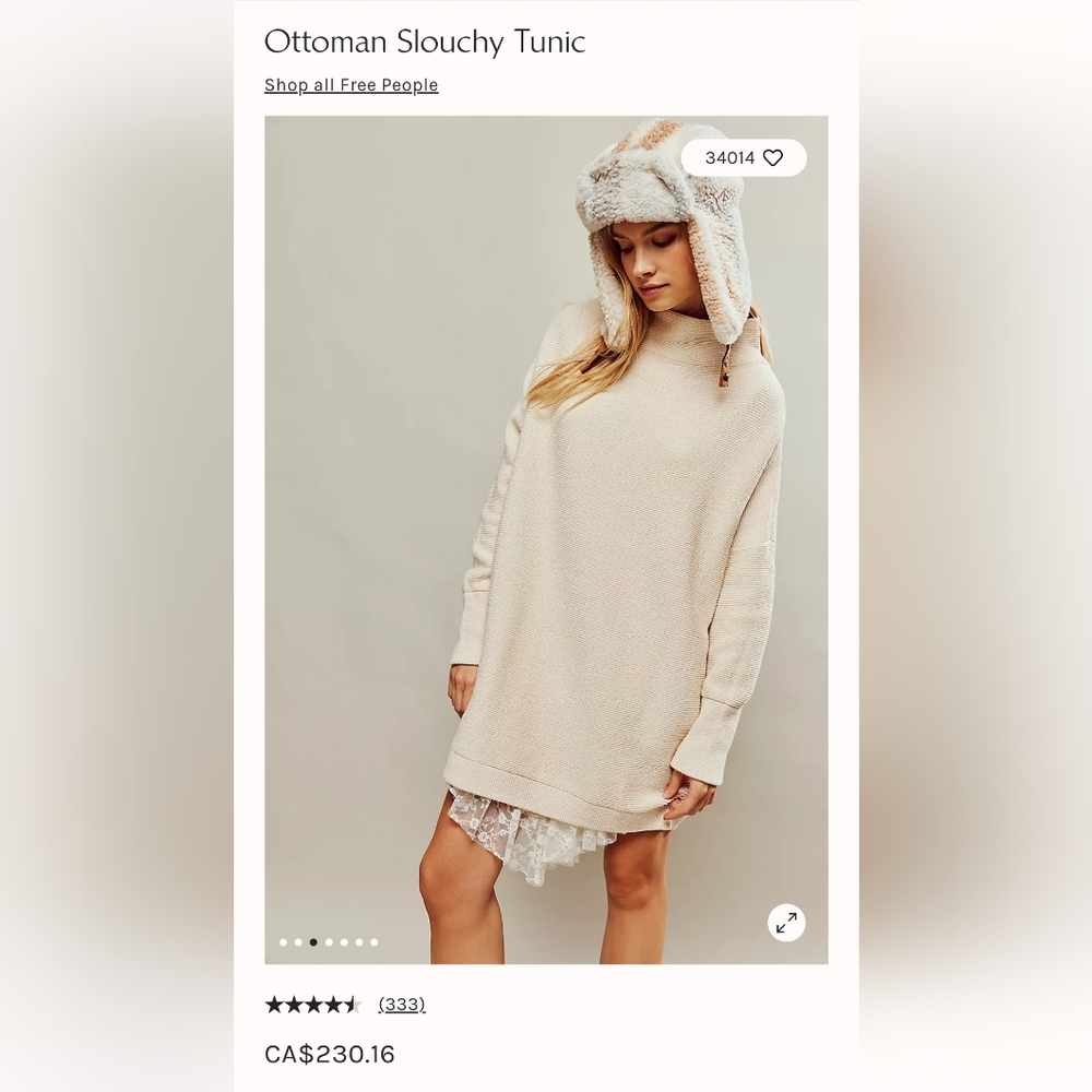 Free People Ottoman Slouchy Tunic, XS